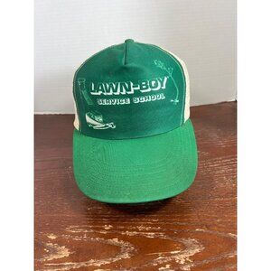 Vintage Lawn-Boy Service School Green Trucker Hat Snapback Mesh Cap O3